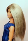 Barbie Doll Wig Size 4 Silky Viscose Ooak Custom  188 Dark Blond