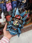 Hand-painted Wooden Chinese Nuo Opera Mask Lu Character Folk Art Wall Decor