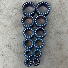Pair Of Blue Cz Steel Screw On Tunnels Set Gauges Plugs Pick Size