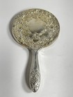 International Silver Company Victorian Hand Held Silver Plated Mirror Vintage