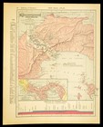 1908 Vintage Panama Canal Map Isthmus Of Panama Railroad Proposed Dated