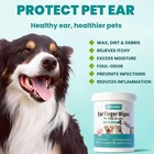 Ear Cleaner Finger Wipes 60 Counts  Dog Ear Cleaner  Grooming Kit Care For Dogs