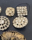 Vintage Lot Of 9 Fancy Buttons  Gem Stones  Sewing Crafts