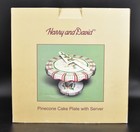 Harry And David Pinecone Pedestal Cake Plate   Server Set Christmas 11 75  Orig