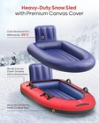 Snow Sled With Premium Canvas Cover  2 Person Inflatable Heavy Duty Snow Tube Wi