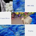 Pair  left right  Belly Dance Carnival Gradient Color Silk Bamboo Fan Veil