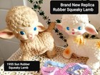 Vintage Style Rubber Lamb Cute Repro-1955 Sun Rubber Squeaky Toy darling Decor 