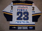 Joni Finell Espo Blues Game Worn Jersey