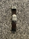 Michael Kors Women   s Rectangle Quartz Watch Silver Dial Black Leather Strap Date