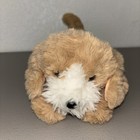 Fao Schwarz Plush Puppy Dog 13  Brown White Stuffed Plush Animal  Clean No Scent