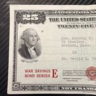 1945 25 Dollar United States Savings Bond War Savings Bond Series E August 1945