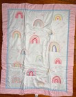 Boho Rainbow  6 Piece Baby Girl Nursery Bedding Crib Set Pink Reversible Blanket