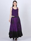 Women s 100  Cotton Casual Long Maxi Skirt 40inch Long 4 Tier With Drawstring