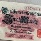 Germany 2 Mark Banknote 1914 Unc German Ww1 Wwi Era Currency Paper Money Cu
