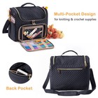 Mybagzing Crochet Bag Organizer - Quilted Storage Bag Hanging Hook Knitting