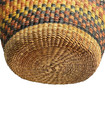 Handwoven African Bolga Basket With Leather Handles     Ghana Market Basket