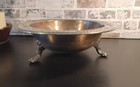 Vintage F  B  Rogers Victorian Rose Silverplate 3 5  Leg Dish 10 5 