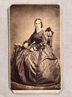 1860   s Civil War Era Antique Cdv Photo Pretty Lady Seated Ny Vintage