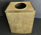 Vtg Gold Metal Tissue Box Cover Butterfly Hollywood Regency Vanity Glam
