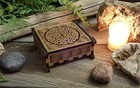Irish Ogham Oak Rune Set  In Wooden Box  Fortune Telling  Wiccan  Viking  Pagan