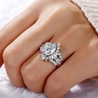 3ct Marquise Cut Moissanite Lovely Wedding Ring Set 14k White Gold Plated