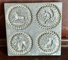 Rare Antique Springerle Mold  Pewter   Mahogany  Pony   Dog  Continental  1850s