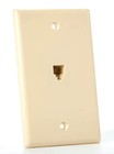 2 Pack - 1-port Rj11 6p4c Smooth Telephone Phone Jack Face Wall Plate - Ivory