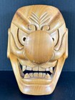 Traditional Japanese Noh Theater Mask Tengu Hand Carved Wood