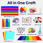 Arts And Crafts Supplies For Kids - Craft Kit With Glitter Glue Stick  Pipe Clea