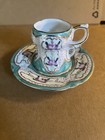 Miniature Demitasse Limoges China 16 Pc Tea Set Vintage Cottage Teal