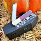 Bear   Son Cutlery Usa Halloween 2025 Witch Purple Large Barlow Knife In Coffin