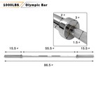 Olympic Bar Chrome Steel Weight Lifting Gym Fitness Equipment 1000 Lb Capacity