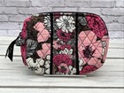 Vera Bradley Zip Cosmetic Make Up Bag Mocha Rouge 8 X 7 X 2