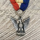 Vtg 1950 Boy Scout Be Prepared Sterling Silver Eagle Pin Badge Medal Award Bsa