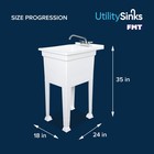 Utilitysinks Plastic 18    Freestanding Utility Tub Sink With Swing Faucet  White