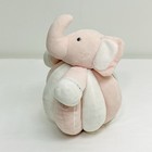 Manhattan Kids Baby Elephant Rattle Plush Pink White Crinkle Grip 9    Sewn Eyes