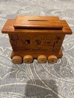 Vintage Toystalgia  Inc 1977 San Francisco Wooden Train Car Piggy Bank    