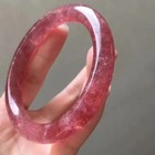 Natural Red Ice Strawberry Quartz Crystal Thin Bangle Aaa Inner Diameter 57mm