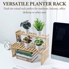 Natural Bamboo Indoor Plant Stand For Desk  2 Tier Desktop Shelf Organizer Rack