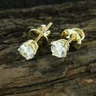 0 5 Ct Round Cut Real Moissanite Solitaire Stud Earrings 14k Gold Plated