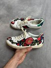 Gucci White Floral Embroidered Leather Ace Sneakers 36