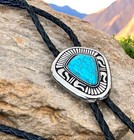 Totem Turquoise Mens Bolo Tie Bridegroom Wedding Necklace Western Cowboy Necktie