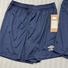 2 Nwt Umbro Soccer Athletic Gym Shorts  Navy And White Sports Active M 10 12