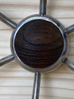 15  Nautical Six Spoke Stainless Steel Boat Steering Wheel Teak Wood Vintage
