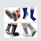 Kids Grip Athletic Socks 4 Pairs Soccer Anti Slip Sports Socks For 8-12 Years