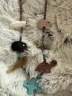Vintage Native American Fetish Necklace Choker Bear Turtle Bird