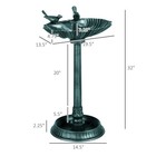 32  Antique Pedestal Bird Bath Outdoor Garden Birdbath Feeder Planter Verdigris