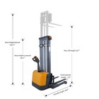 Apollolift 3300lb Full Electric Walkie Pallet Forklift Stacker 118 straddle Legs