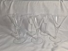 Vintage Set Of 6 Clear Cocktail Glasses With Long Pulled Stem Glass Mcm Barware