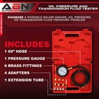 Abn Oil Pressure   Transmission Fluid Diagnostic Tester 500 Psi 35 Bar Gauge Kit